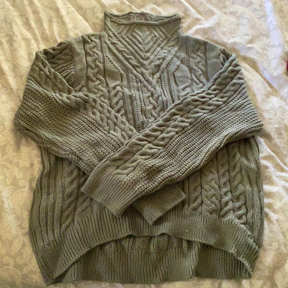 Grey turtleneck sweater